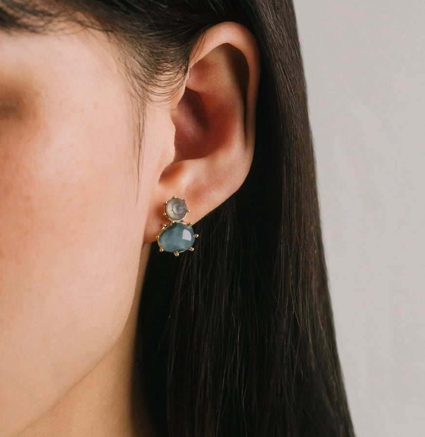 Marbelle stud earrings indigo