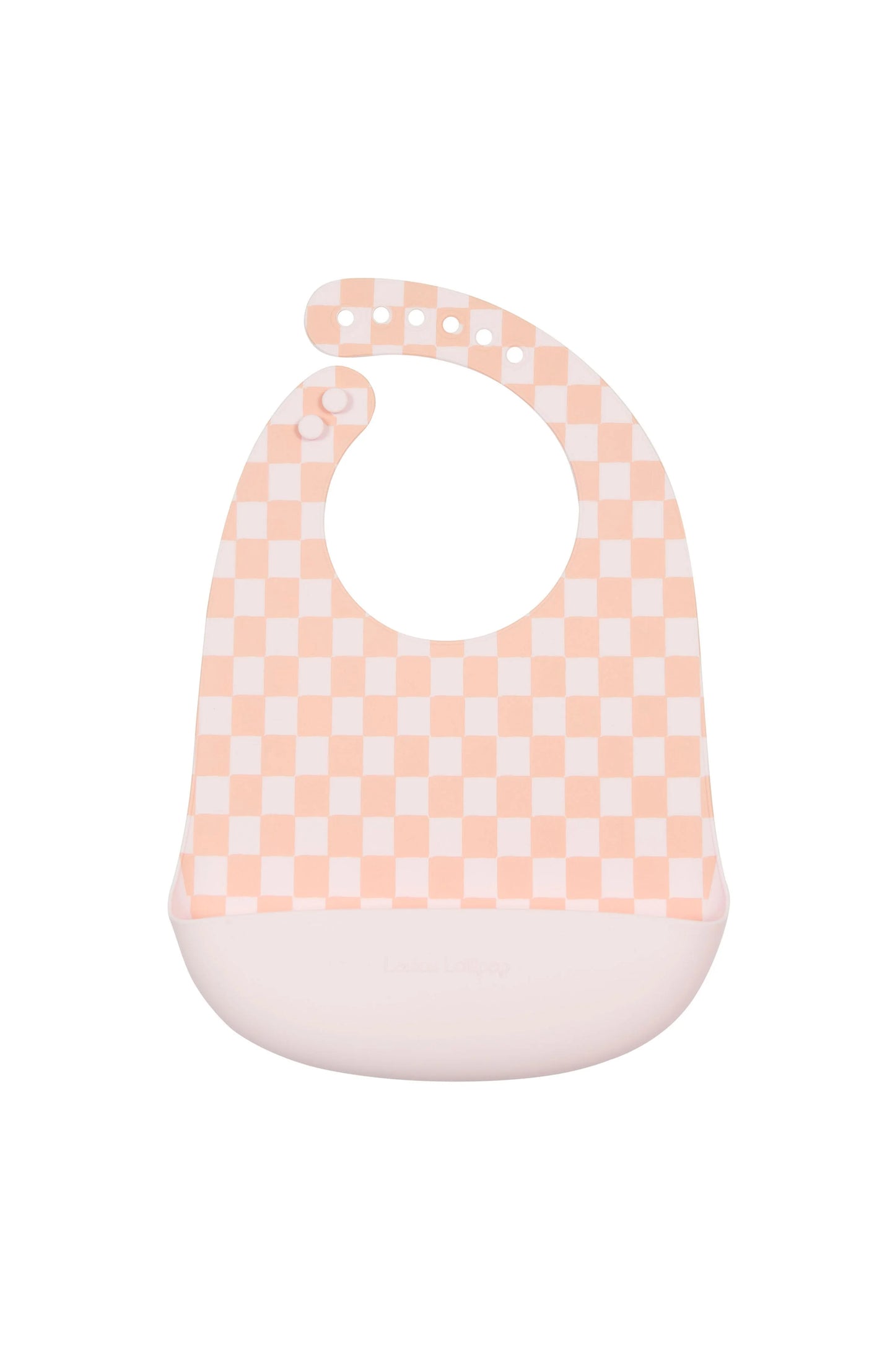 Bavette en silicone rose quadrillée - loulou lollipop