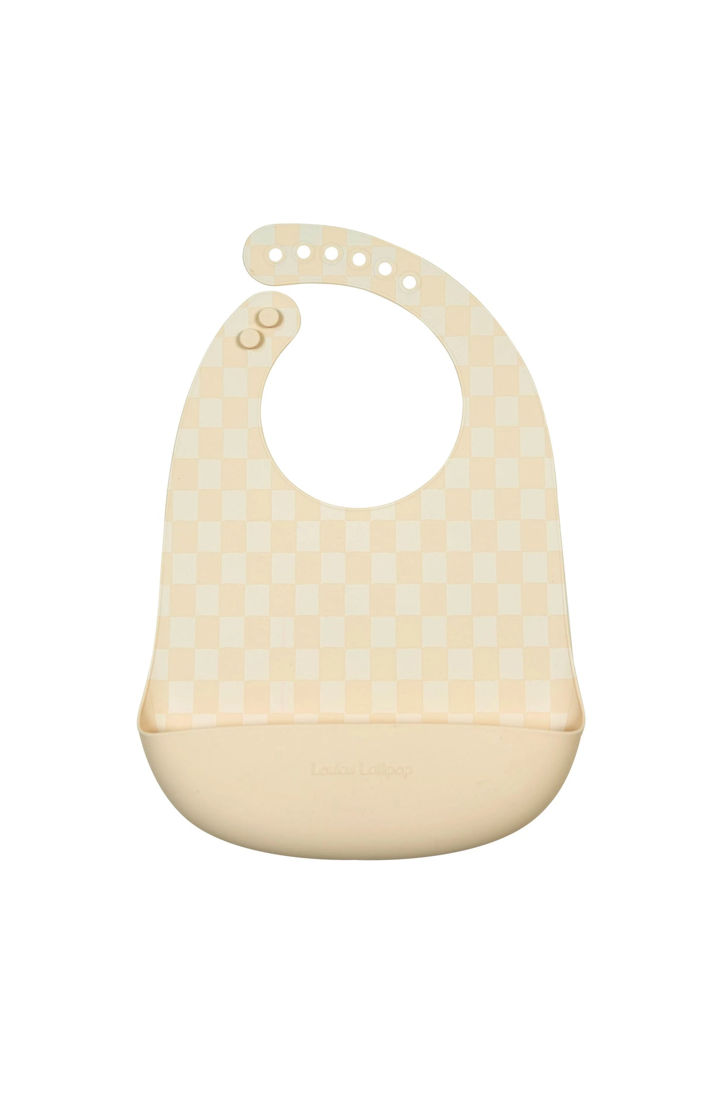 Bavette en silicone beige quadrillée - loulou lollipop