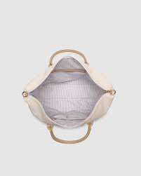 Alexis stripe weekender travel bag vanilla - Louenhide