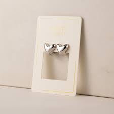 Heart puff hoop earrings silver - Lover’s tempo