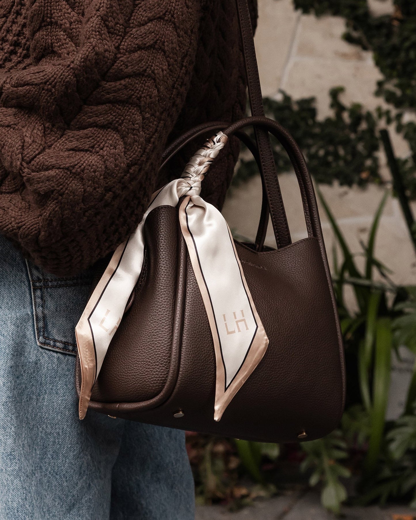 Steffie mini tote chocolate - Louhenide