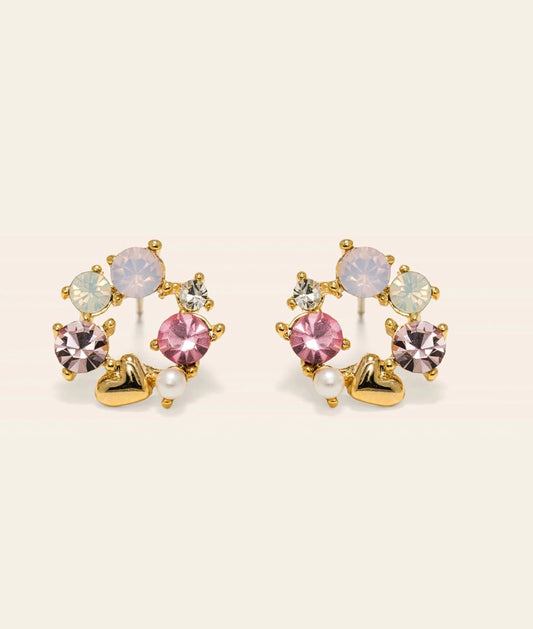 Amorette stud earrings pink