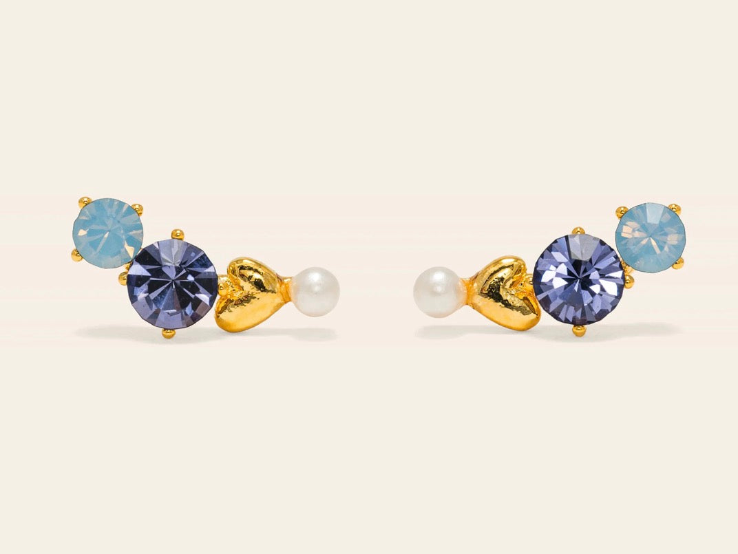 Amorette climber earrings blue