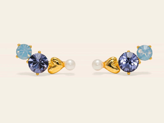 Amorette climber earrings blue