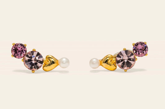 Amorette climber earrings pink