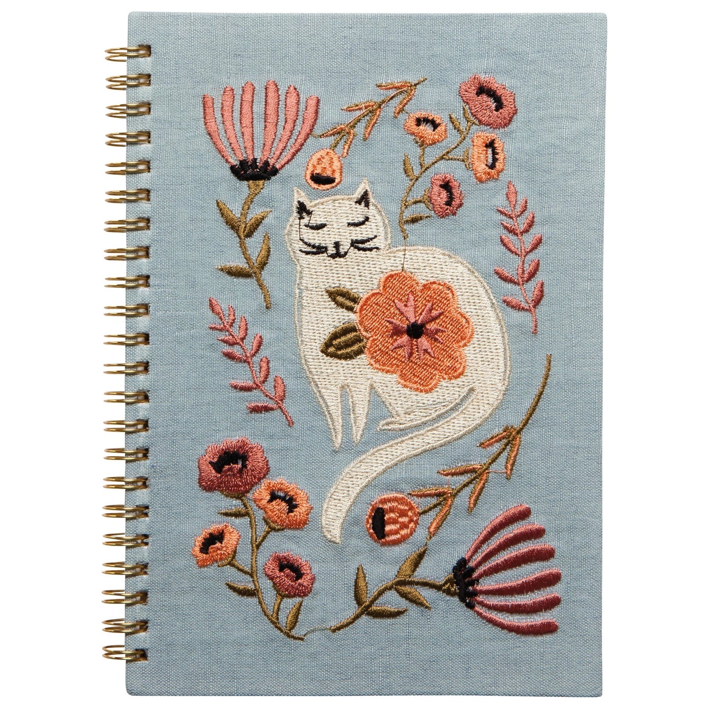 Carnet de note brodé cat bloom - Danica