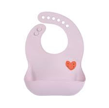 Silicone Bib Lilac coeur - Lassig