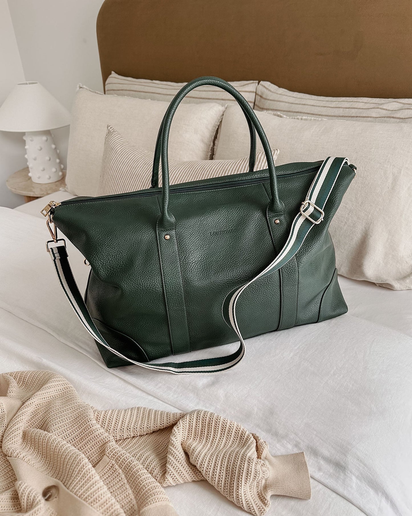 Alexis stripe weekender green - Louenhide