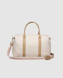Alexis stripe weekender travel bag vanilla - Louenhide