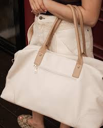 Alexis stripe weekender travel bag vanilla - Louenhide