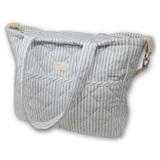 Sac à couche rayé bleu - Dans le sac