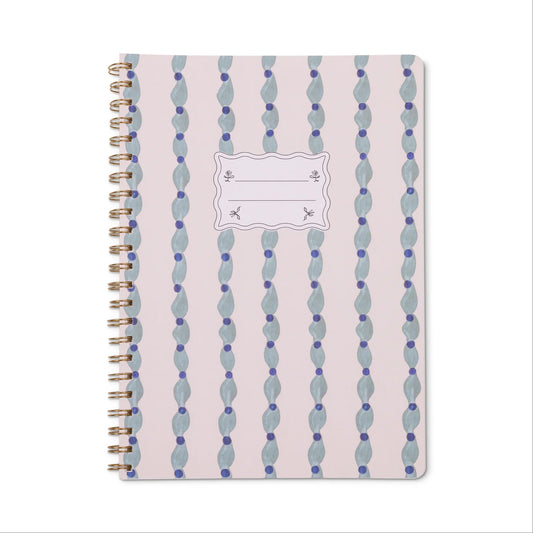 Large twinwire notebook wavy blue - Designwork inc