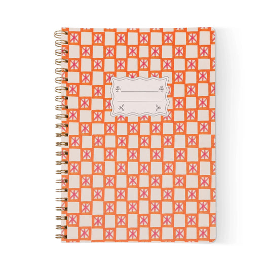 Grand cahier de notes orange check - Designworks ink
