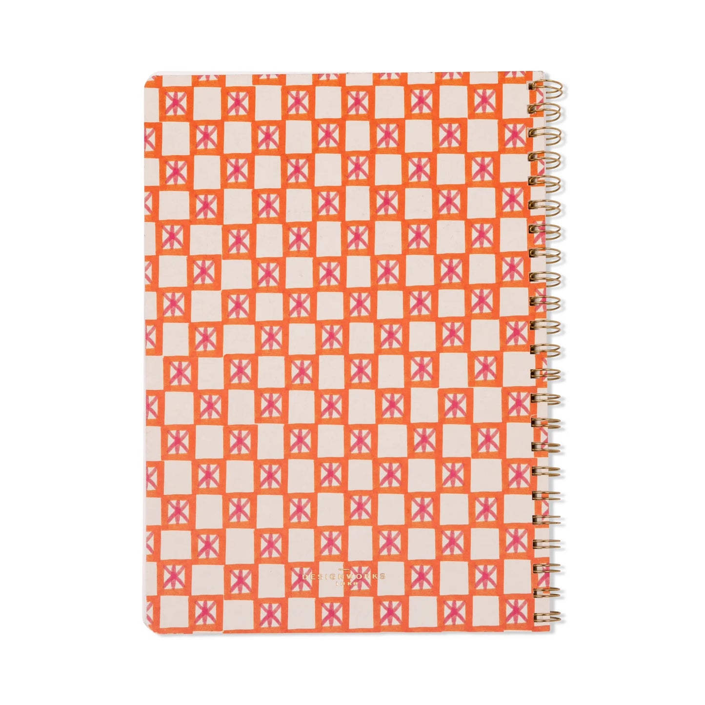 Grand cahier de notes orange check - Designworks ink