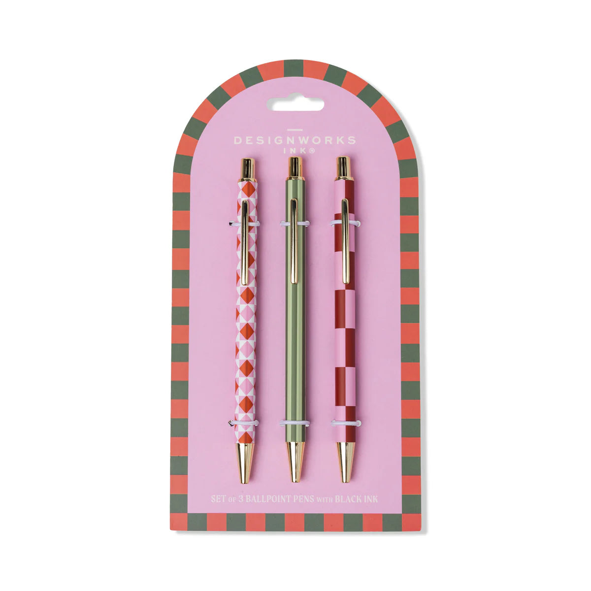 Set of 3 pens Diamond, Stripe, Check - Designworks ink