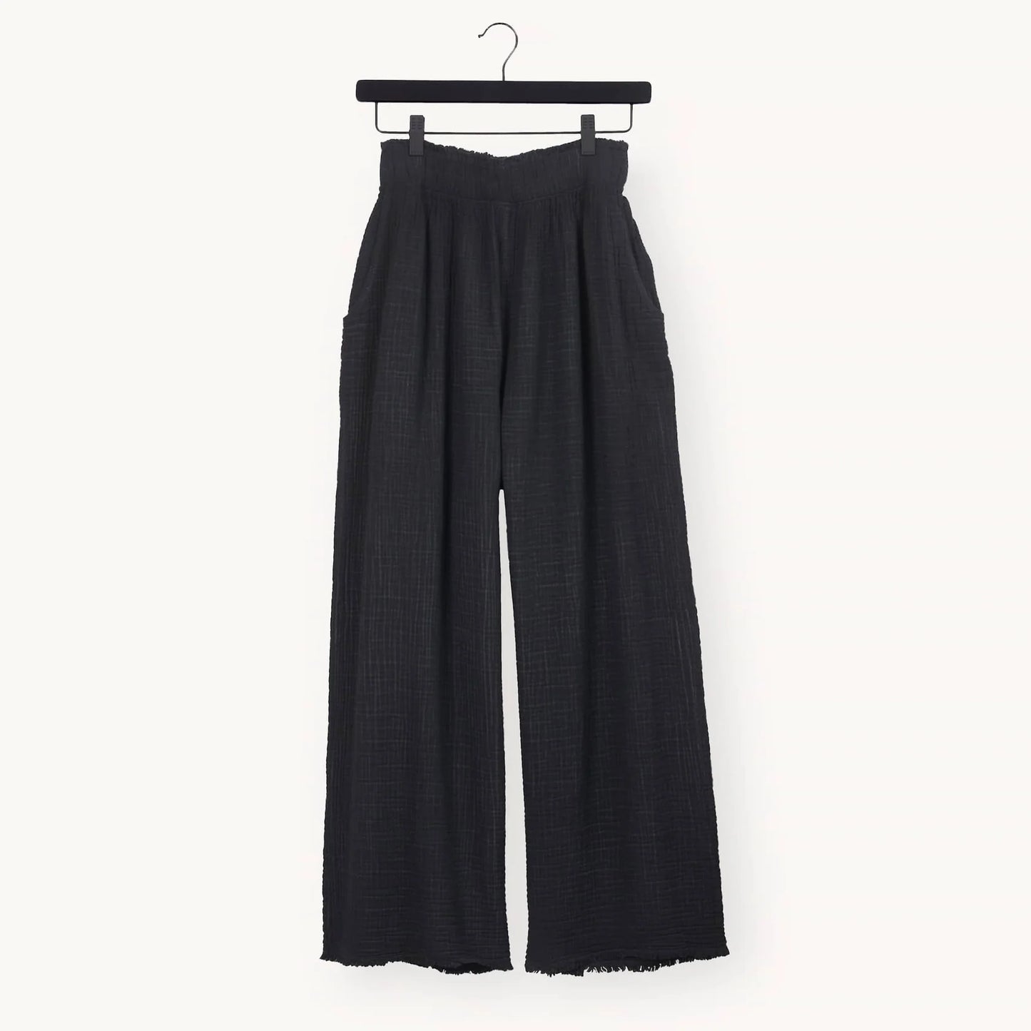 Crinkle palazzo pants one-sized black