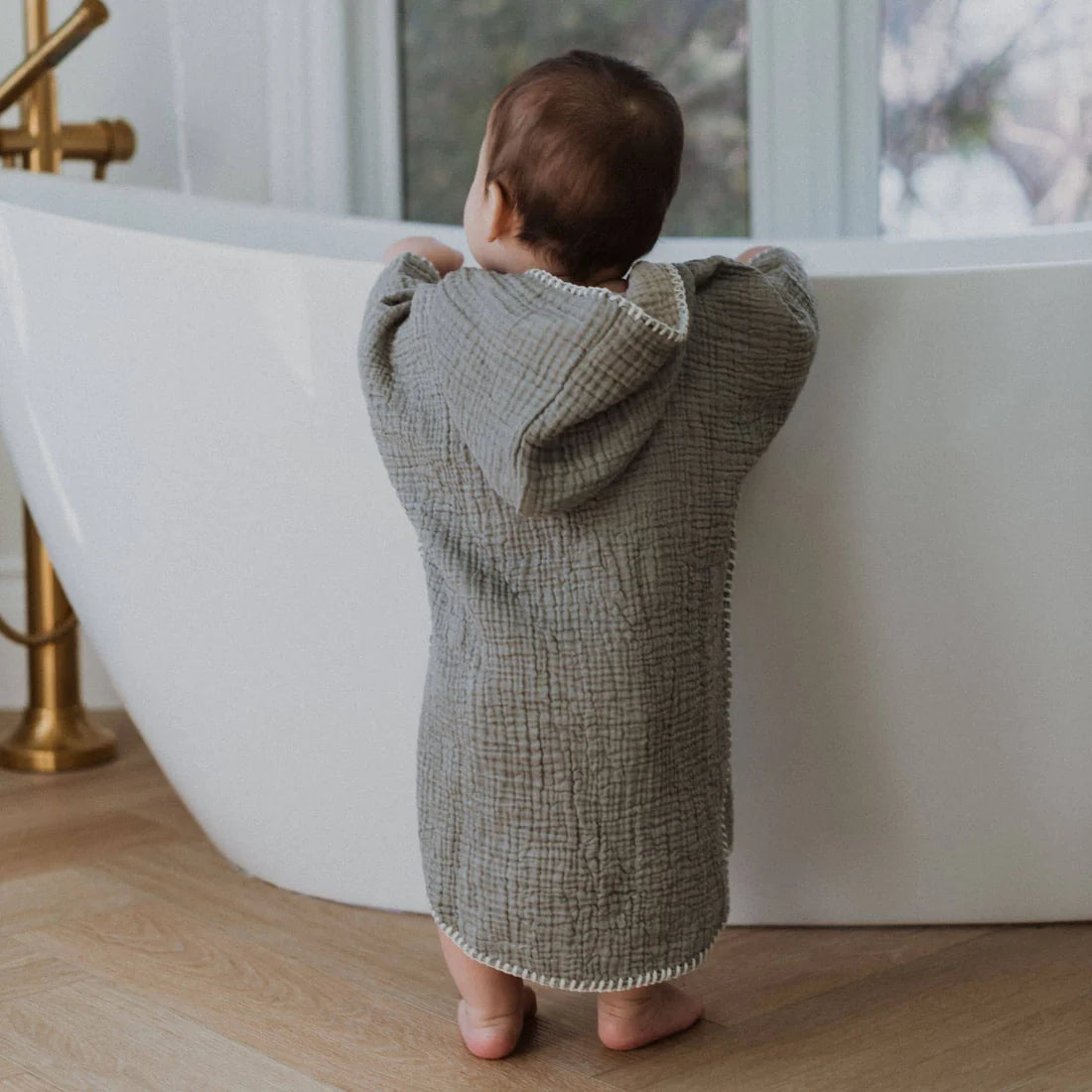 Crinkle Kids Poncho moss 3-7y