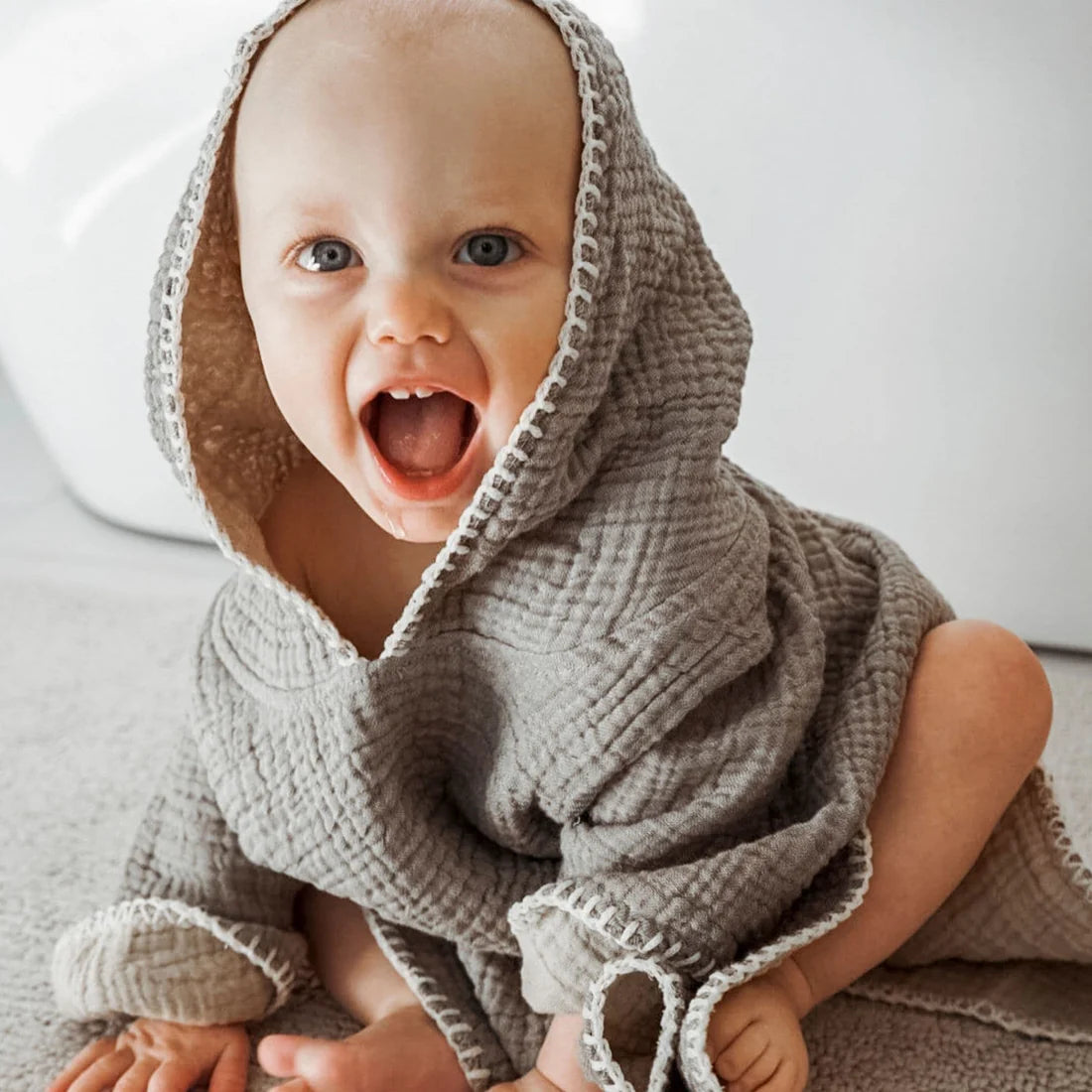 Crinkle Kids Poncho moss 3-7y