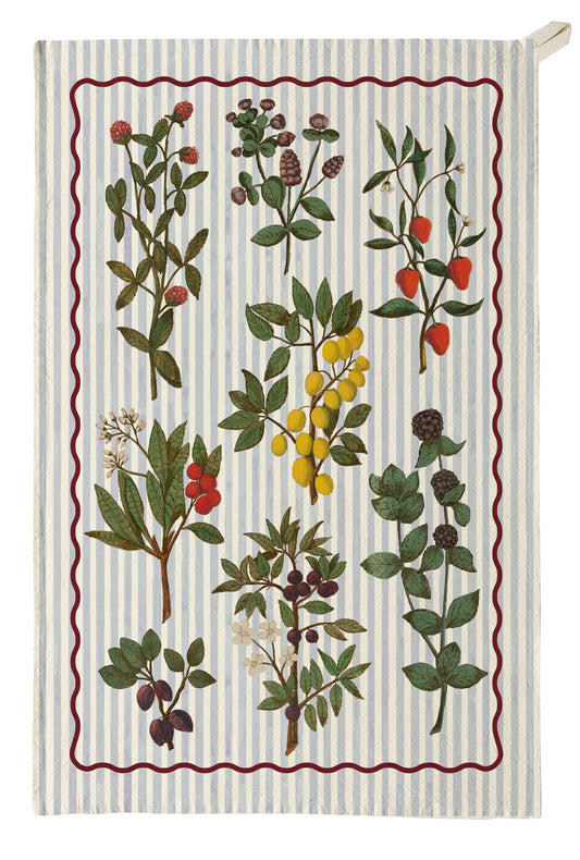 Organic cotton tea towel festival of fruit - Roomytown