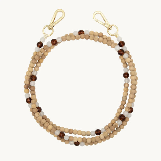 Bandoulière arielle blanc marron sparkle - Louvini
