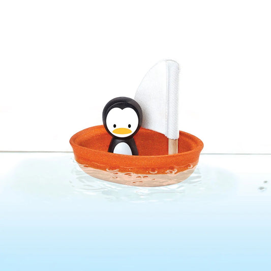 Sailing boat penguin - plantoys