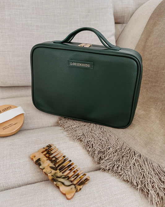 Georgie forest green cosmetic bag - Louenhide