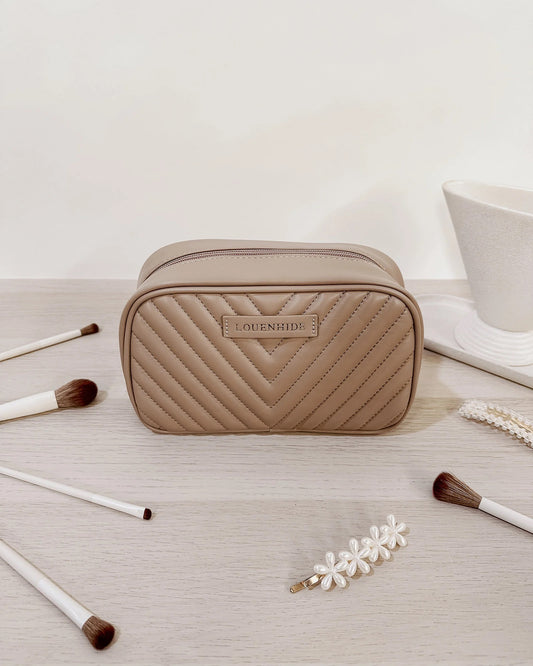 Lacey coffee cosmetic bag - Louenhide