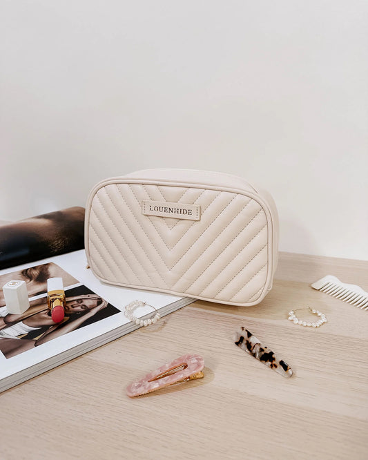 Lacey vanilla cosmetic bag - Louenhide