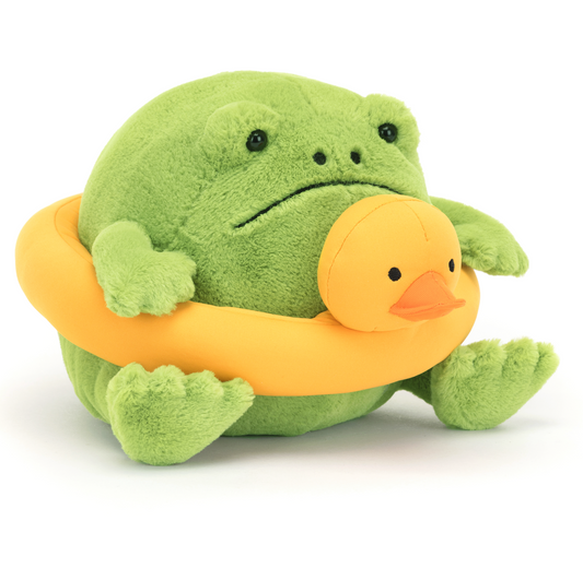 Ricky rain frog in a rubber ring