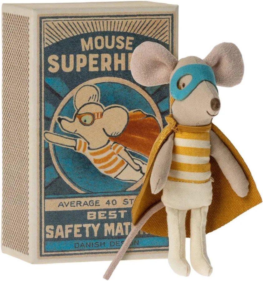 Superhero mouse in matchbox - Maileg